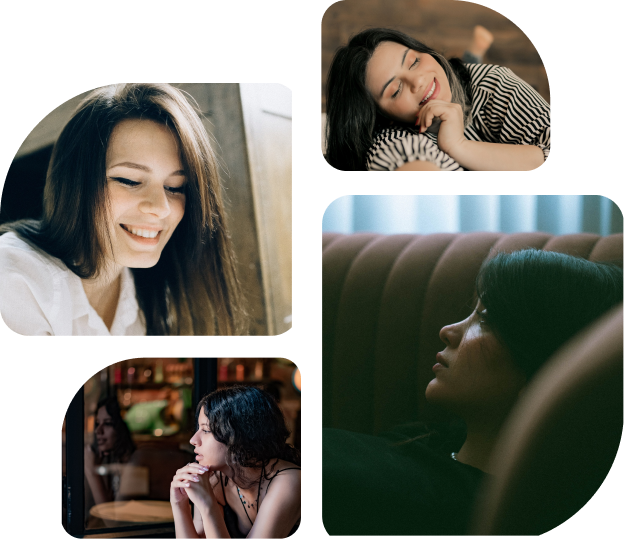 Women embracing themselves